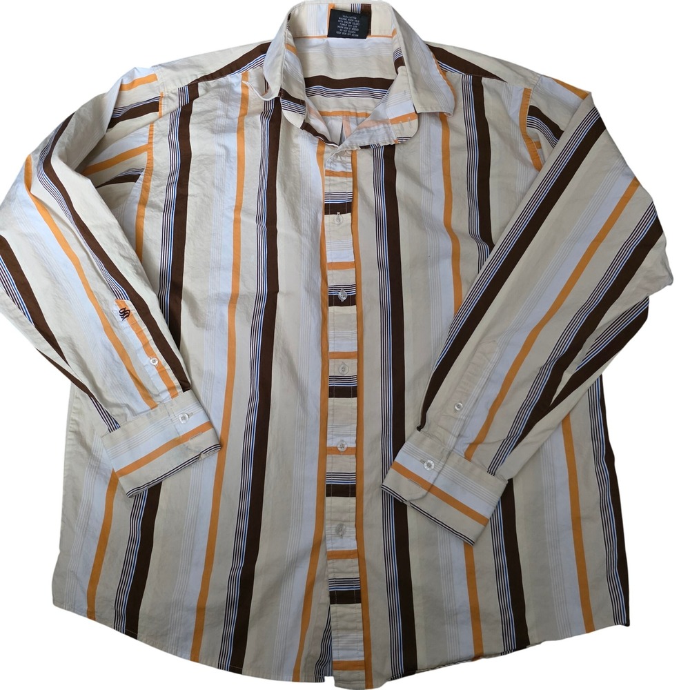 South Pole Authentic Collection Mens XL Striped Button Down‎ Long Sleeve Shirt
